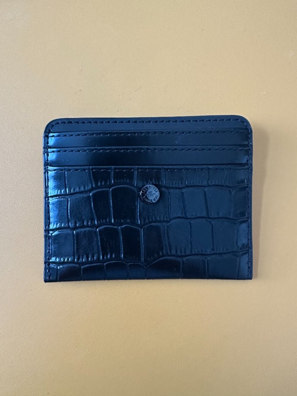 Ted Baker Romaiin Croc Embossed Black Leather Keyfob & Cardholder Set *NWOT* - Picture 3 of 5